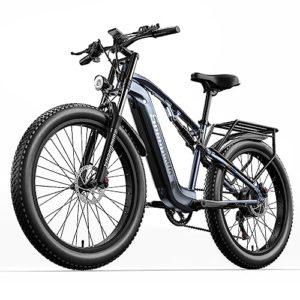 VLFINA Dual Shock Electric Mountain Bike per adulti, 48V17.5AH Batteria rimovibile, 26 pollici Fat Tyre 7 Speed ebike, bicicletta elettrica 11 VLFINA Dual Shock Electric Mountain Bike per adulti, 48V17.5AH Batteria rimovibile, 26 pollici Fat Tyre 7 Speed ebike, bicicletta elettrica - immagine 4