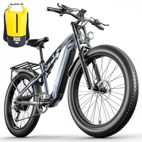 VLFINA Dual Shock Electric Mountain Bike per adulti 48V175AH Batteria rimovibile 26 pollici Fat Tyre 7 Speed ebike bicicletta elettrica 0 VLFINA Dual Shock Electric Mountain Bike per adulti, 48V17.5AH Batteria rimovibile, 26 pollici Fat Tyre 7 Speed ebike, bicicletta elettrica