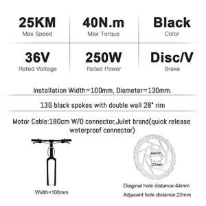 YOSE POWER 28''(700c) ebike 36V250W Motore Anteriore Bicicletta E-Bike Hub di Conversione Kit con Controller Integrato HL Plus 36V 15.6Ah Batteria FAI DA TE E-bike Display LCD - immagine 5