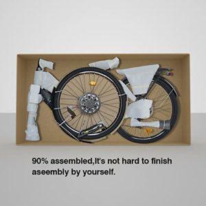 nakxus Bicicletta elettrica 26M208, bicicletta elettrica da 26", da trekking, con batteria al litio da 36 V, 12,5 Ah, fino a 100 KM, motore da 250 W, compatibile con l'UE, colore: grigio - immagine 5