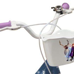 A.T.L.A.S. Bicicletta da bambino da 16", Frozen Frozen dotata di 2 freni, cestino anteriore, porta bambola posteriore, parafanghi e stabilizzatori + casco congelato incluso - immagine 4