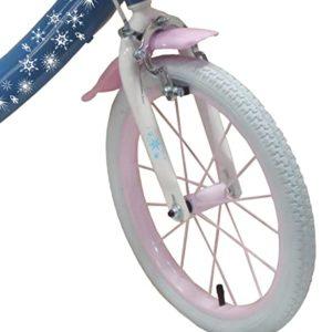 A.T.L.A.S. Bicicletta da bambino da 16", Frozen Frozen dotata di 2 freni, cestino anteriore, porta bambola posteriore, parafanghi e stabilizzatori + casco congelato incluso - immagine 5