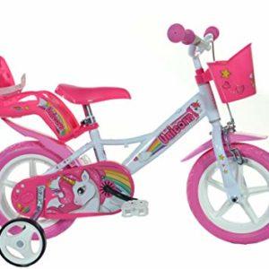 Dino Bikes Unicorno 12" Bicicletta, 30,5 cm Bambina, Bianco e Rosa