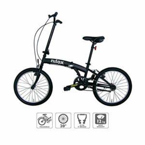 Nilox, Bike X0, Bici Pieghevole, Facile da Trasportare, Design Moderno, con Telaio Opaco in Acciaio, Bicicletta Leggera, 12 kg di Peso, con Cerchi in Alluminio da 20"