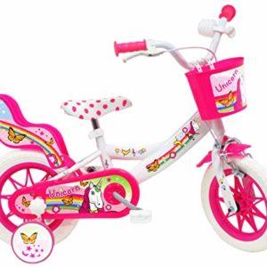 Unicorn, Bicicletta Bambino, Bianco-Rosa misura 12"