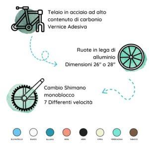 Versiliana Biciclette Vintage - City Bike - Resistene - Pratica - Comoda - Perfetta per moversi in città (NERO/BIANCO, DONNA 28") - immagine 6