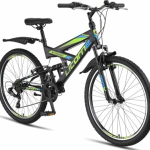 Licorne Bike Premium Mountain Bike Strong da 26 pollici, bicicletta per ragazzi, ragazze, donne e uomini, con cambio Shimano - immagine 1