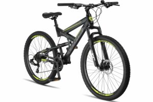 Licorne Bike - Premium Mountain Bike Strong 2D da 26, 27,5 e 29 pollici, bicicletta con freni a disco anteriori e posteriori,