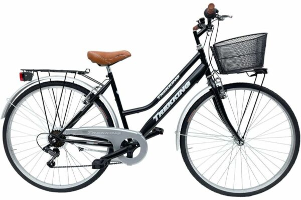 B09FGPDJL8 69c2b674184f1 MADICKS Bicicletta Donna da Passeggio Olanda Misura 28 Bici da città Vintage retrò con Cestino Nero Con Cambio