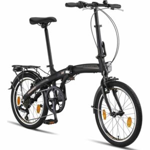 Licorne Bike Phoenix, bicicletta pieghevole in alluminio, 20 pollici, da uomo e da donna, con cambio a catena a 7 marce, tela