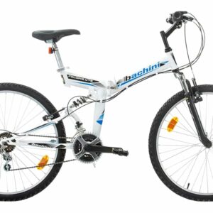 Multibrand Bachini Folding Mountain Bike pieghevole biammortizzata da 26 pollici, 18 velocità, V-Brake, per uomo, donna, raga