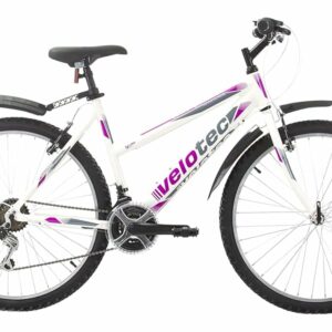 Multibrand Velotec 6th SENSE Mountain Bike in alluminio da 26 pollici, 18 velocità, V-Brake, bici da ragazza e donna, adatta