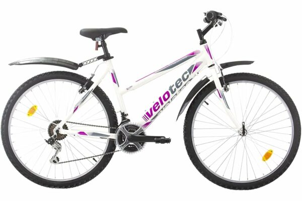 B0B56YHRM2 69c2c8bf0ad88 Multibrand Velotec 6th SENSE Mountain Bike in alluminio da 26 pollici, 18 velocità, V-Brake, bici da ragazza e donna, adatta