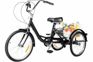 20 "8 Marce Triciclo Adulto Con 3 Ruote E Grande Cestino Di Alta Qualità Nero Bianco Bici Cestino Pieghevole Cruiser Biciclet