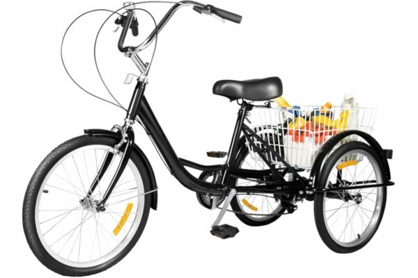 B0C283L8VV 69c2b6f815f95 20 "8 Marce Triciclo Adulto Con 3 Ruote E Grande Cestino Di Alta Qualità Nero Bianco Bici Cestino Pieghevole Cruiser Biciclet