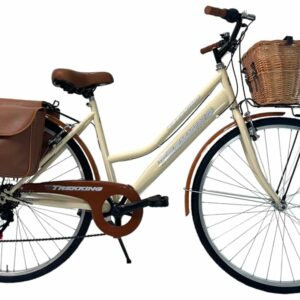 MADICKS Bicicletta Donna da Passeggio Olanda Misura 28 Bici da città Vintage retrò con Cestino Beige Con Cambio - immagine 1