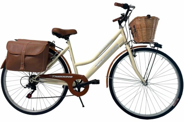 B0CY2T7V4T 69c2b65bbfea5 MADICKS Bicicletta Donna da Passeggio Olanda Misura 28 Bici da città Vintage retrò con Cestino Beige Con Cambio