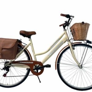 MADICKS Bicicletta Donna da Passeggio Olanda Misura 28 Bici da città Vintage retrò con Cestino Beige Con Cambio - immagine 2