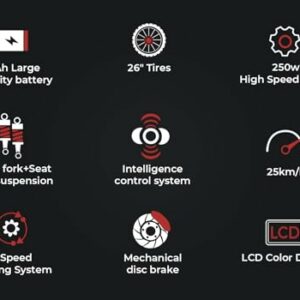 SAMEBIKE Nuovi modelli Bici Elettrica per Uomo Donna, 26"x2.1" Pneumatico Grasso 36V 15Ah Bicicletta Elettrica Cambio a 7 Vel 7 SAMEBIKE Nuovi modelli Bici Elettrica per Uomo Donna, 26"x2.1" Pneumatico Grasso 36V 15Ah Bicicletta Elettrica Cambio a 7 Vel - immagine 3