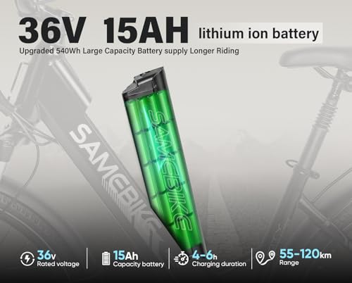 SAMEBIKE Nuovi modelli Bici Elettrica per Uomo Donna, 26"x2.1" Pneumatico Grasso 36V 15Ah Bicicletta Elettrica Cambio a 7 Vel 4 B0D1MZQ5QQ 3 69c2b64a1567c SAMEBIKE Nuovi modelli Bici Elettrica per Uomo Donna, 26"x2.1" Pneumatico Grasso 36V 15Ah Bicicletta Elettrica Cambio a 7 Vel