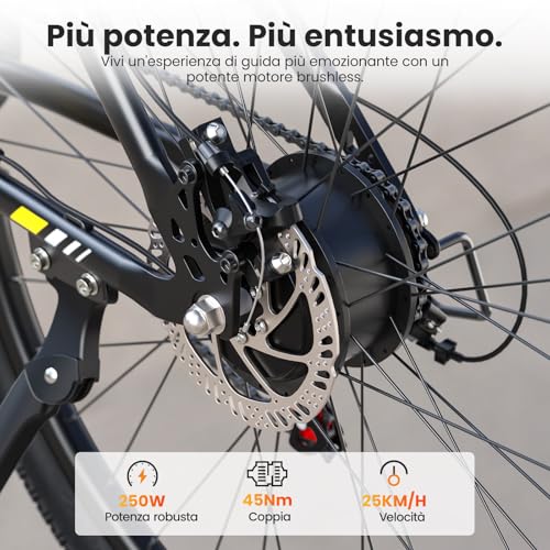 B0D5QC2R47 1 69c2b7617a3fb Touroll Bicicletta Elettrica, U1, Batteria Rimovibile 36V 13Ah, Autonomia di 65-30km, bicicletta elettrica uom, Motore 45 NM