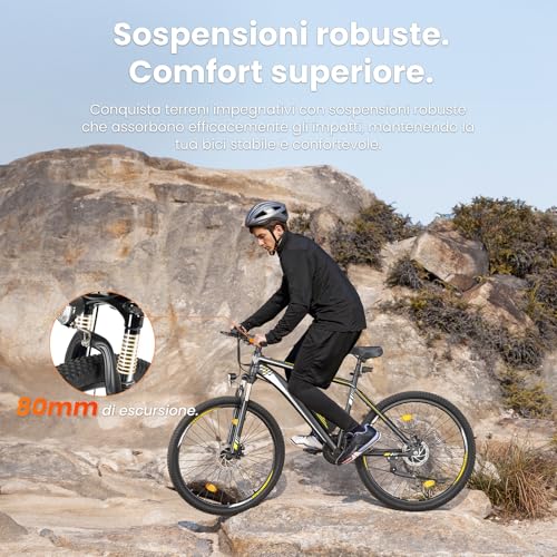 B0D5QC2R47 3 69c2b76461ef7 Touroll Bicicletta Elettrica, U1, Batteria Rimovibile 36V 13Ah, Autonomia di 65-30km, bicicletta elettrica uom, Motore 45 NM