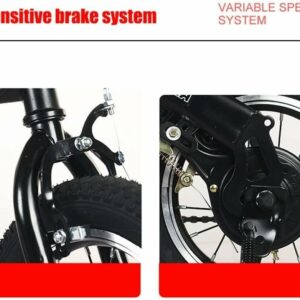 SJAPEX Bicicletta Pieghevole per Adulti da 14 Pollici, Bici Pieghevole da Città, Bici Pieghevole Portatile Leggera A velocità - immagine 4