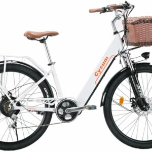 cysum cityrun bici elettrica donna, 26'' pedalata assistita Bicicletta Elettrica, City E-bike per adulti, 250W motore 25km/h, - immagine 1