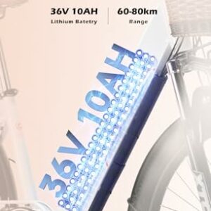 cysum cityrun bici elettrica donna, 26'' pedalata assistita Bicicletta Elettrica, City E-bike per adulti, 250W motore 25km/h, - immagine 5