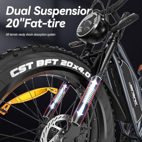 B0DWMDJW4L 2 69c2b5cecbb24 JANSNO Bicicletta Elettrica 20" x 4.0 Fat Tire, 7 Velocità Bici Elettrica, Freni a Disco Meccanici Anteriori e Posteriori, E-