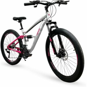 IBK Bicicletta Ragazza Mountain Bike Bici MTB 26'' Pollici BIAMMORTIZZATA Ragazza Cambio 21 Velocità Freni a Disco