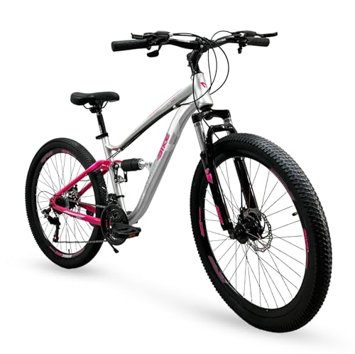 B0DXG5FXK1 0 69c2c7ac381a0 IBK Bicicletta Ragazza Mountain Bike Bici MTB 26'' Pollici BIAMMORTIZZATA Ragazza Cambio 21 Velocità Freni a Disco