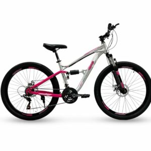 IBK Bicicletta Ragazza Mountain Bike Bici MTB 26'' Pollici BIAMMORTIZZATA Ragazza Cambio 21 Velocità Freni a Disco - immagine 3