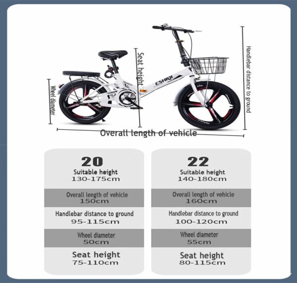 B0DZHN9RHK 2 69c2c0a11f728 LETIANZG Bicicletta Pieghevole Leggera da 22/24 Pollici for Adulti, Trasmissione a Catena, Telaio in Alluminio Leggero, Bicic
