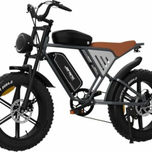 JANSNO Bicicletta Elettrica 20" x 4.0 Fat Tire, 7 Velocità Bici Elettrica, Freni a Disco Meccanici Anteriori e Posteriori, E-