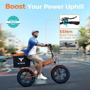 ENGWE Bici Elettrica Pieghevole, Bicicletta Elettrica da 48V 13Ah Batteria Rimovibile, Autonomia di 50-120 km E-bike，20"×4.0" - immagine 5
