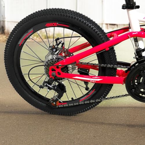 B0F55M87Z9 3 69c2c83cf3d29 IBK Bicicletta Bici MTB 20'' Pollici Mountain Bike BIAMMORTIZZATA Cambio 21 Velocità Freni a Disco Ragazzo Bianco Rosso