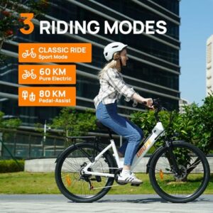 URLIFE Bici Elettrica Per Adulti Da 26", Bicicletta Elettrica con display LCD, 7 Velocità Batteria Rimovibile Autonomia, E-bi - immagine 5