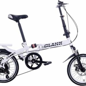 Bicicletta Pieghevole 18/16" City Bike Pieghevole, 6 Velocità, Anteriore E Posteriore Mudgard,Unisex, Mini Bici Pieghevole Le