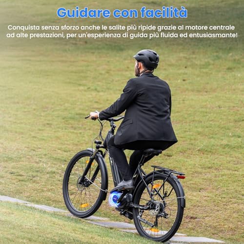 B0FCFRQKDX 1 69c2b72cf0b22 Touroll Bicicletta elettrica Urbano 3,con freno a disco idraulico, Motore Centrale 70 NM, Batteria Rimovibile 13Ah, Autonomia