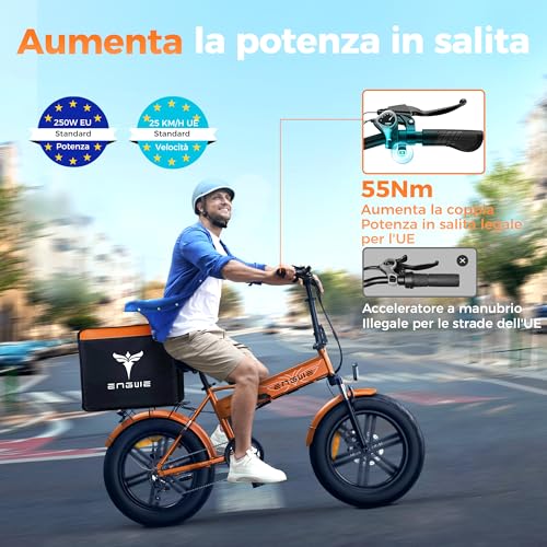B0FGY3HP14 1 69c2b6d0dd9ae ENGWE EP-2 BOOST Bicicletta Elettrica Pieghevole Con Sensore di Coppia, 48V 13Ah Batteria Rimovibile e 250W Motore Senza Spaz