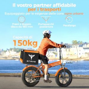 ENGWE EP-2 BOOST Bicicletta Elettrica Pieghevole Con Sensore di Coppia, 48V 13Ah Batteria Rimovibile e 250W Motore Senza Spaz - immagine 4