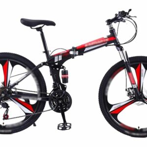 Kcolic Mountain Bike Pieghevole 24" E 26" con Doppia Sospensione, Telaio Acciaio Ad Alto Tenore Carbonio, 21 velocità, Bici C