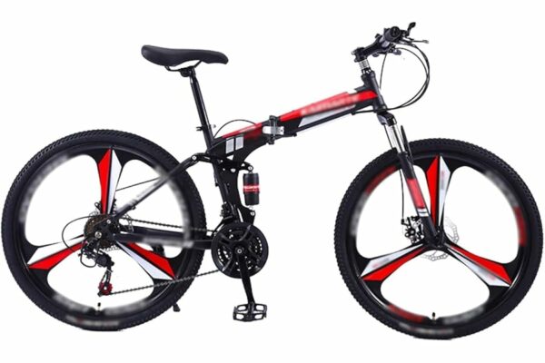 B0G145Y3WN 69c2c059155b1 Kcolic Mountain Bike Pieghevole 24" E 26" con Doppia Sospensione, Telaio Acciaio Ad Alto Tenore Carbonio, 21 velocità, Bici C