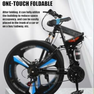 Kcolic Mountain Bike Pieghevole 24" E 26" con Doppia Sospensione, Telaio Acciaio Ad Alto Tenore Carbonio, 21 velocità, Bici C - immagine 3