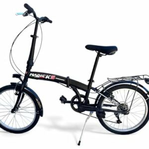 MADICKS Bicicletta Pieghevole 20" Folding Nera · City Bike Unisex con Cambio 6 Velocità · Telaio Robusto · Design Made in Ita - immagine 3