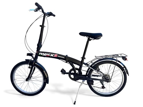 B0G26GXSCM 1 69c2c13a5efaf MADICKS Bicicletta Pieghevole 20" Folding Nera · City Bike Unisex con Cambio 6 Velocità · Telaio Robusto · Design Made in Ita