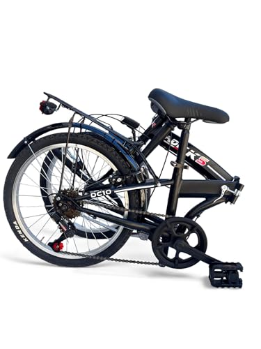 B0G26GXSCM 2 69c2c13da8dce MADICKS Bicicletta Pieghevole 20" Folding Nera · City Bike Unisex con Cambio 6 Velocità · Telaio Robusto · Design Made in Ita