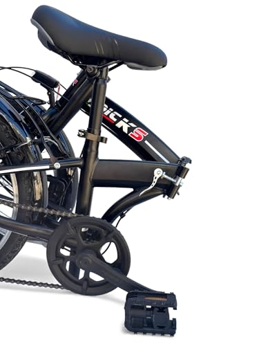 B0G26GXSCM 3 69c2c141156f2 MADICKS Bicicletta Pieghevole 20" Folding Nera · City Bike Unisex con Cambio 6 Velocità · Telaio Robusto · Design Made in Ita