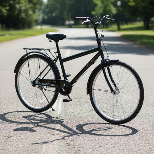 B0G7ZWQJS9 1 69c2b6bd15f45 Baroni Home Bicicletta da Passeggio, Manubrio e Sellino Regolabile, Bici con Doppio Freno Anteriore e Posteriore, 26 Pollici,
